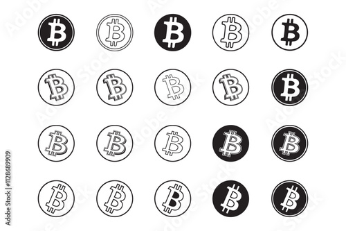 Bitcoin icon. sign for mobile concept and web design. vector illustration