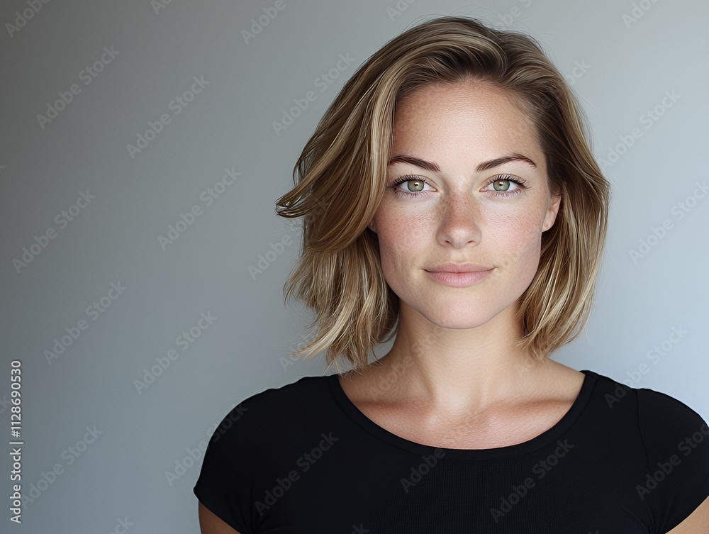 Beauty portrait with soft brushed-up brows Beauty portrait with soft brushed-up brows