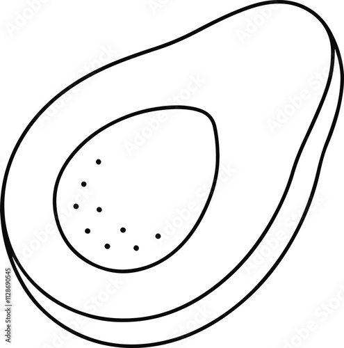 avocado line art vector illustration