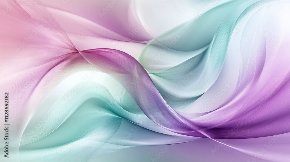 Fototapeta premium Abstract Pastel Waves Flowing Gracefully Together