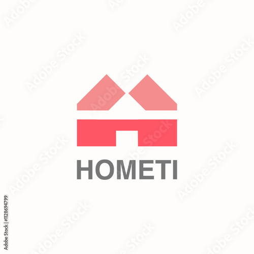 Modern and simple letter h with home icon logo design vector