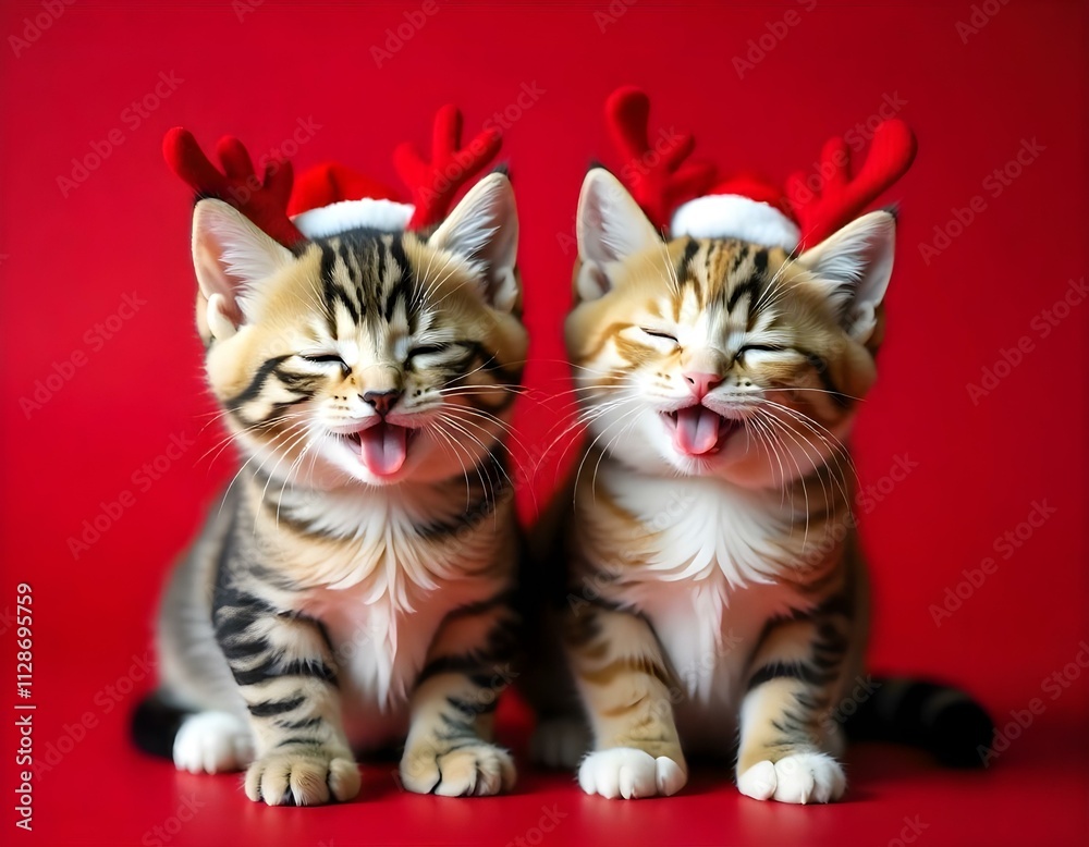 Cute Animal with Santa Hat and Sunglasses