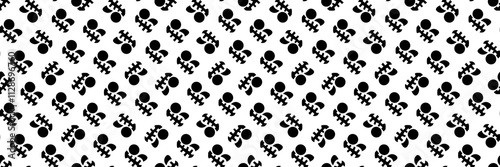 Seamless repetitive black and white of Halloween elements