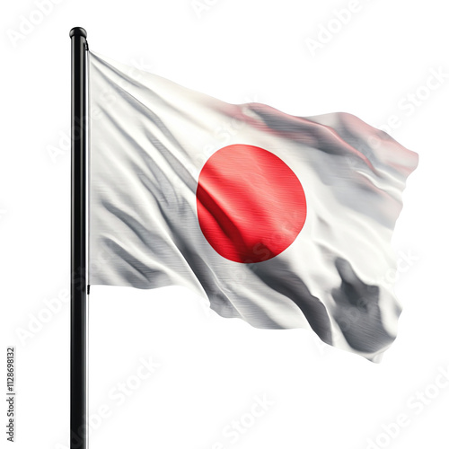 Flag of Japan Japanese flag waving on white background national flag of Japan Realistic 3D rendering Japan Flag 3D Illustration Isolated On White Background Flag of Japan Nisshoki or Hinomaru photo