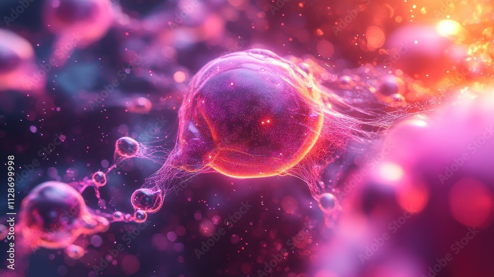 custom made wallpaper toronto digitalColorful abstract representation of cells in a scientific context under microscopic view