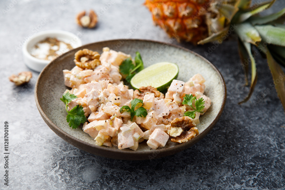 Chicken salad with pineapple and walnut Chicken salad with pineapple and walnut