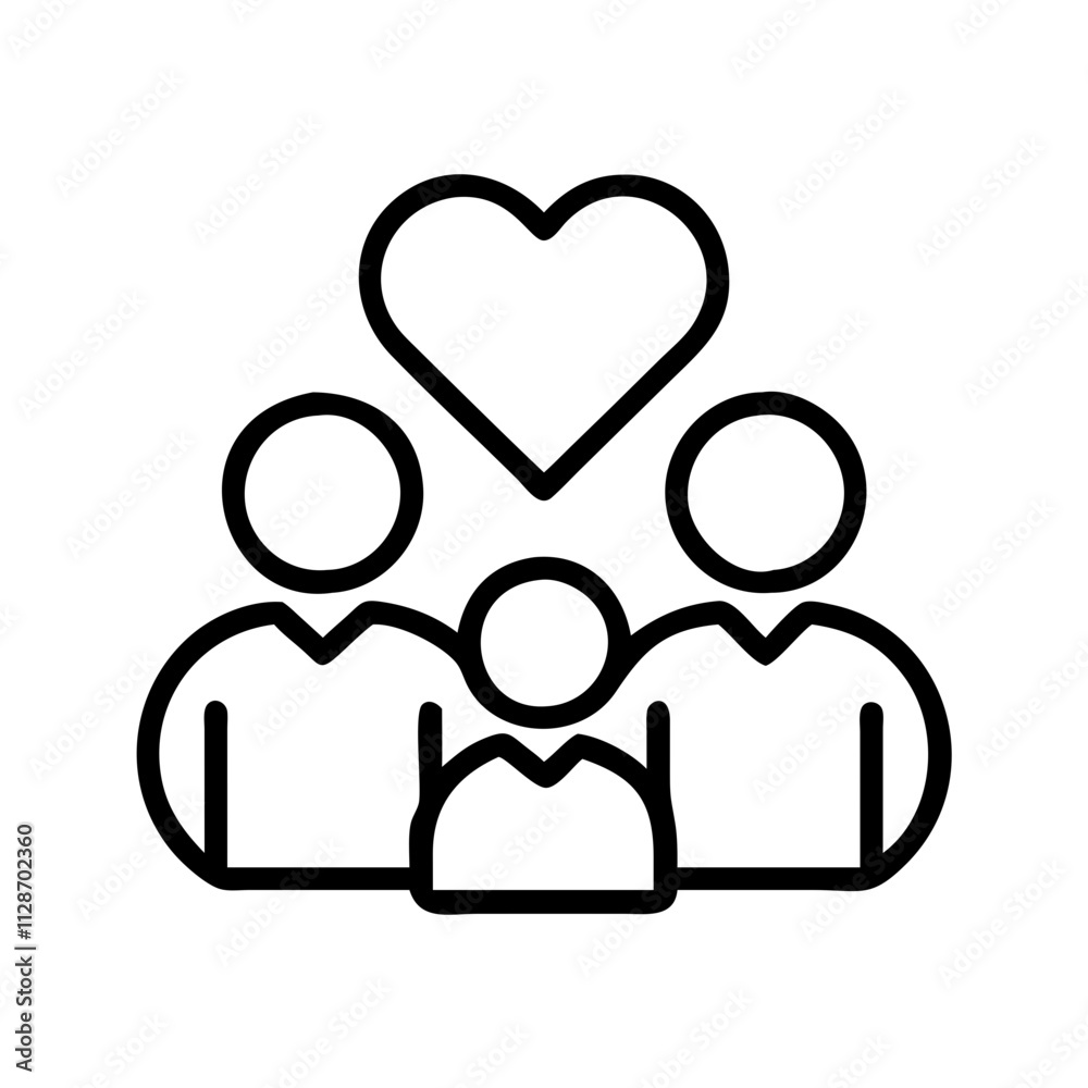 family love symbol icon, family day line art, family icon - simple black line art icon of family love symbol, symbolizing family day celebrations. family vector art. family love symbol icon, family day line art, family icon - simple black line art icon of family love symbol, symbolizing family day celebrations. family vector art.