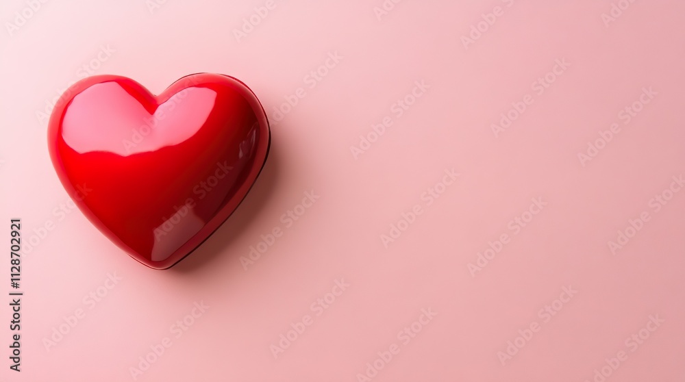 Red heart isolated on pink Red heart isolated on pink