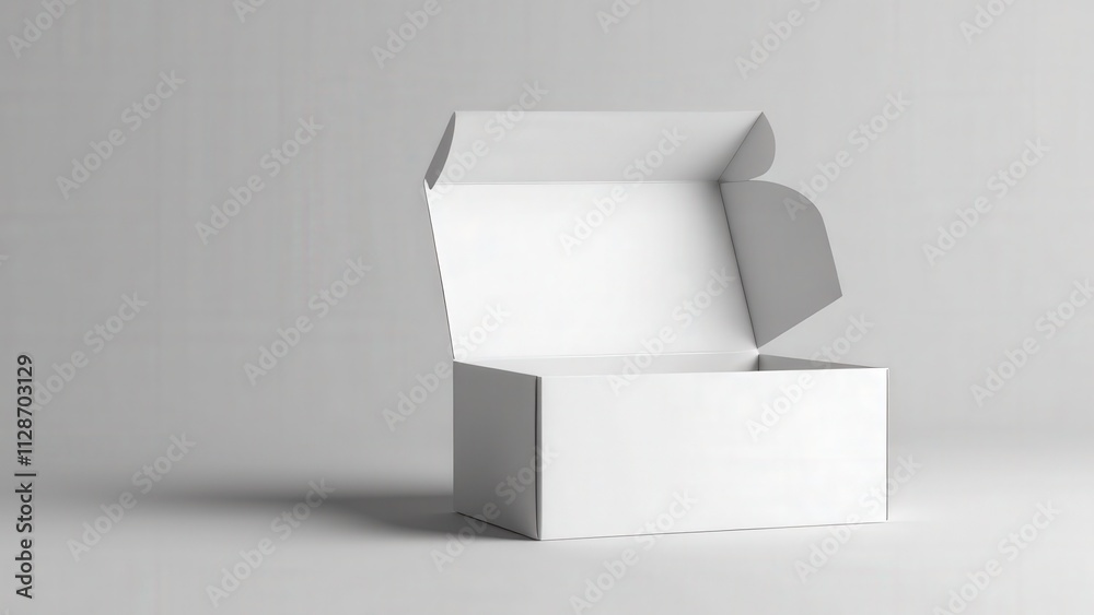 Stylish box with lid mockup displayed slightly open to reveal depth, with subtle shadows and a neutral background for a polished look Stylish box with lid mockup displayed slightly open to reveal depth, with subtle shadows and a neutral background for a polished look