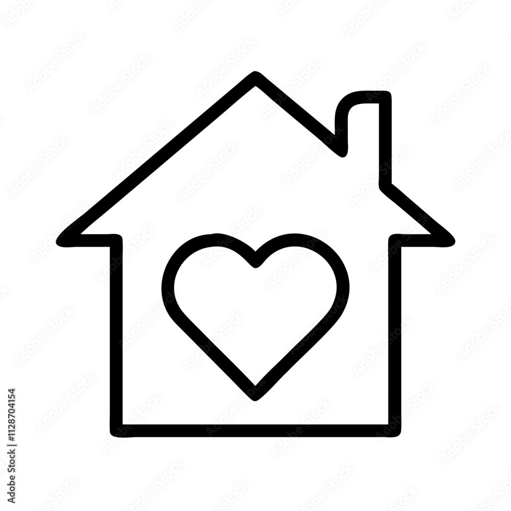 heart and home icon, family day line art, family icon - simple black line art icon of heart and home, symbolizing family day celebrations. family vector art. heart and home icon, family day line art, family icon - simple black line art icon of heart and home, symbolizing family day celebrations. family vector art.