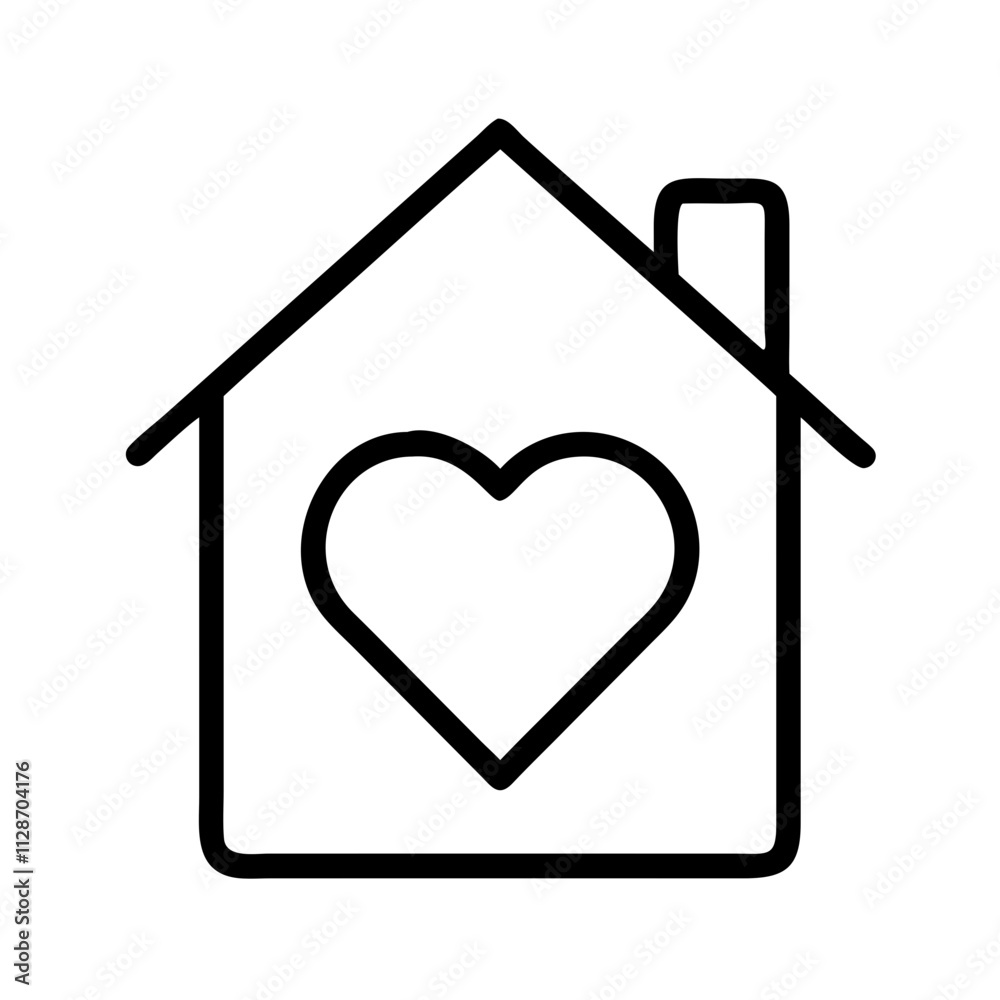 heart and home icon, family day line art, family icon - simple black line art icon of heart and home, symbolizing family day celebrations. family vector art. heart and home icon, family day line art, family icon - simple black line art icon of heart and home, symbolizing family day celebrations. family vector art.