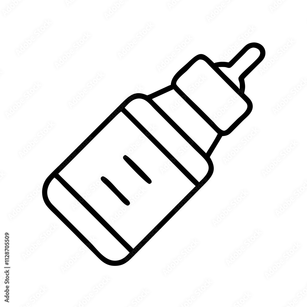 baby bottle icon, family day line art, family icon - simple black line art icon of baby bottle, symbolizing family day celebrations. family vector art.