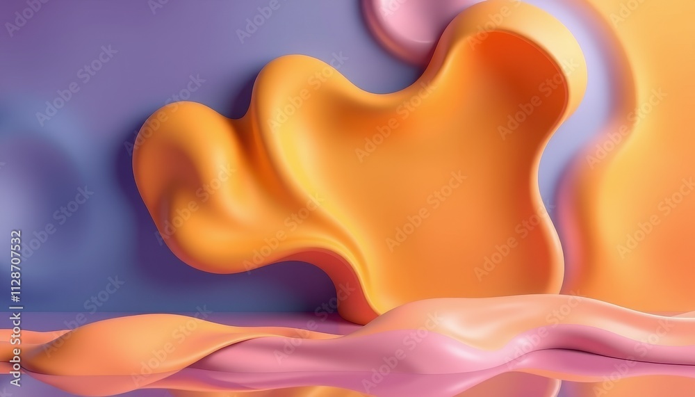 Abstract Orange Pink and Purple Fluid Shapes Abstract Orange Pink and Purple Fluid Shapes