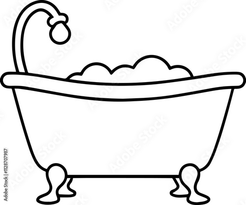 bathtub outline vector illustration