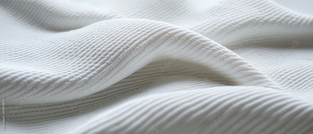 Naklejka premium Soft White Fabric Texture with Gentle Waves and Creases on Surface