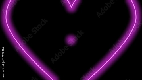 A futuristic motion graphic featuring pink neon love endlessly zooming out over a black background. High-tech aesthetic ideal for club visuals, wallpapers, and music-themed