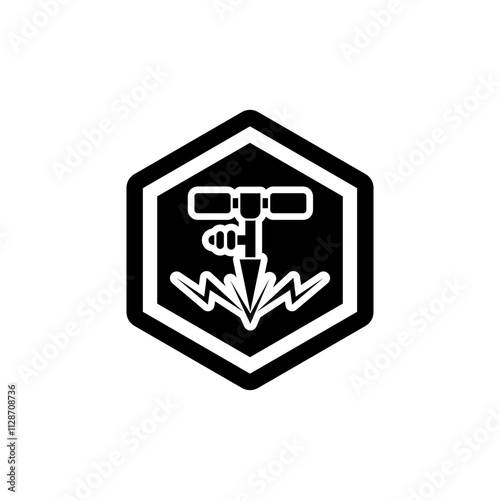 Drilling icon logo. Drill Silhouette Construction logo symbol icon vector photo