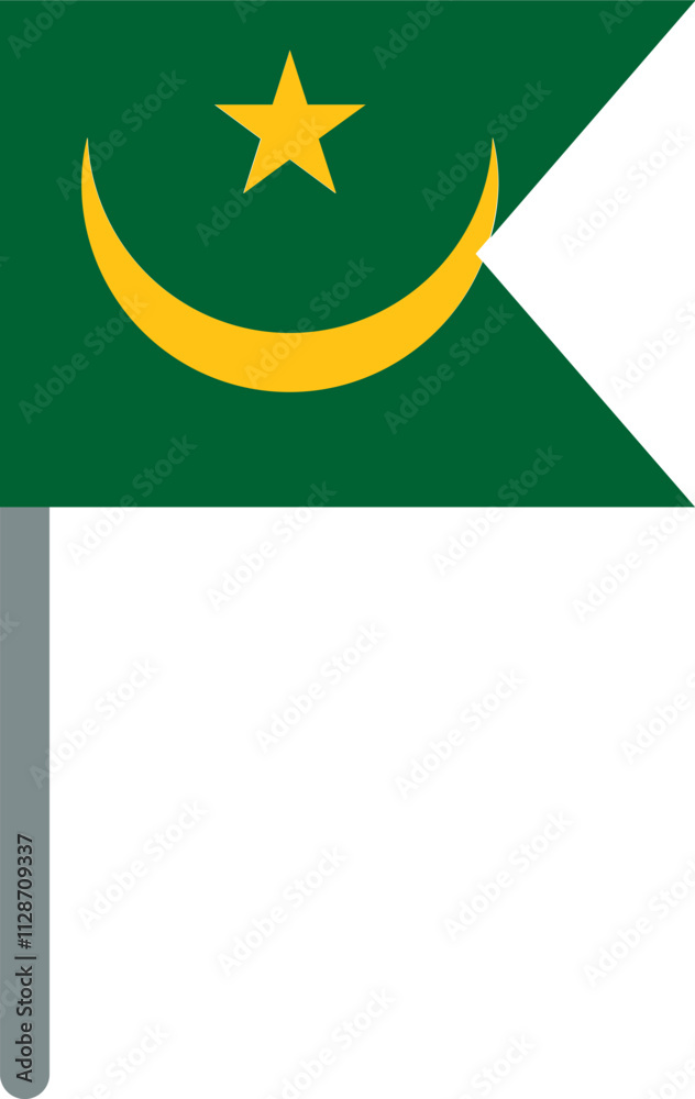 Mauritania Flag On Crisp Corners Mauritania Flag On Crisp Corners
