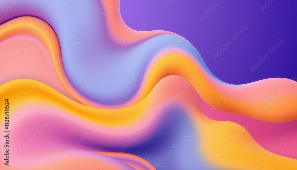 Abstract Colorful Waves Flowing Design
