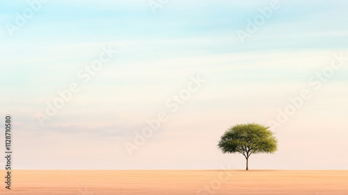 Solitary Tree in Stark Landscape Introspection for Festival of Unmentionable Thoughts, Thanksgiving, Earth Day photo