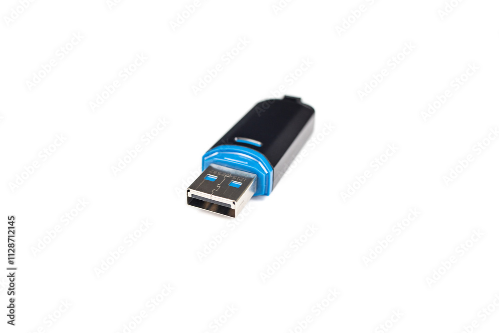 Usb drive stick isolated on white background, empty space for branding Usb drive stick isolated on white background, empty space for branding