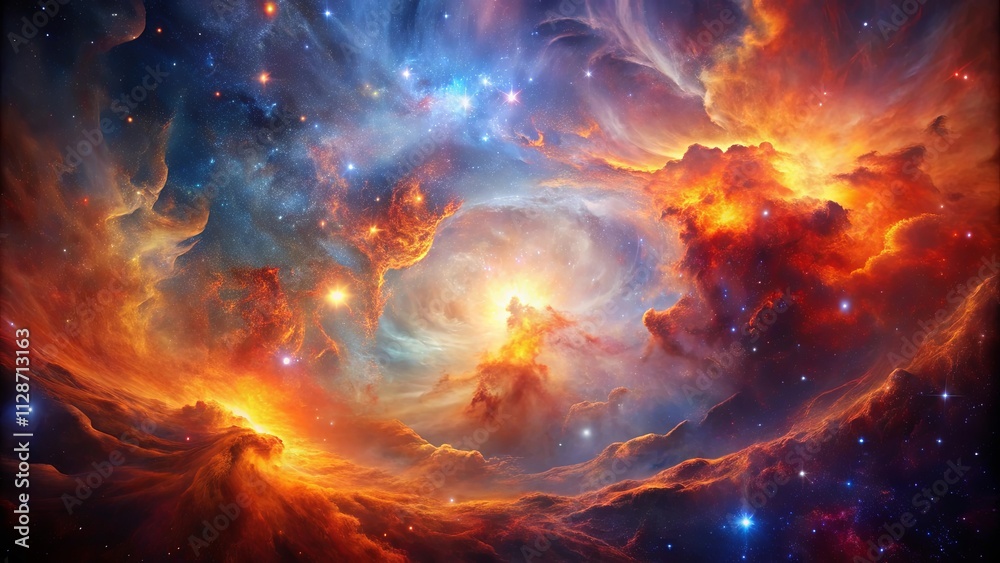 Celestial Symphony of Crimson and Azure, a Cosmic Canvas Woven with Stardust and Glowing Nebulae Celestial Symphony of Crimson and Azure, a Cosmic Canvas Woven with Stardust and Glowing Nebulae