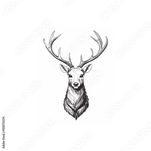 Christmas Deer Sketch Celebration Decoration Winter Event Festival of X-Mas
