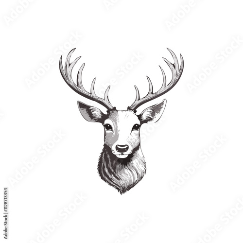 Christmas Deer Sketch Celebration Decoration Winter Event Festival of X-Mas
