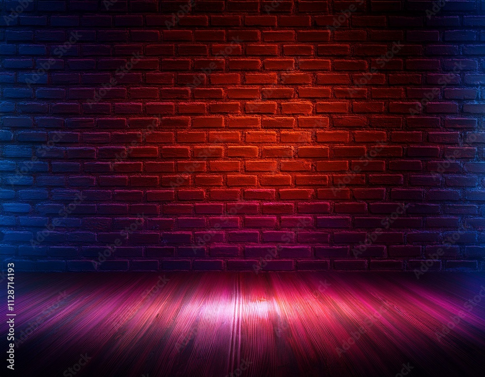 Brick wall, background, neon light Brick wall, background, neon light