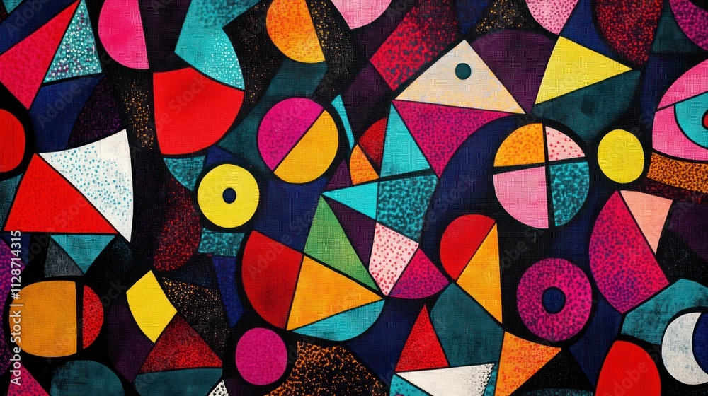 Fototapeta premium Abstract Geometric Pattern Colorful Shapes Design