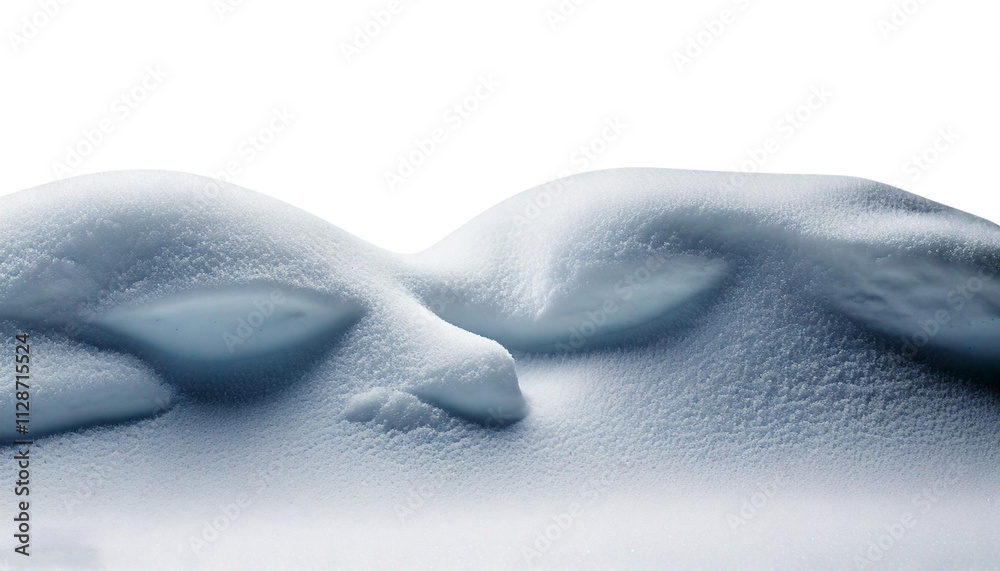 Fototapeta premium Snowdrift In Winter Against a Clean White Background