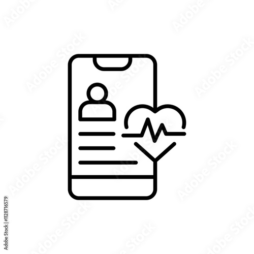 Online doctor outline icons, minimalist vector illustration ,simple transparent graphic element .Isolated on white background