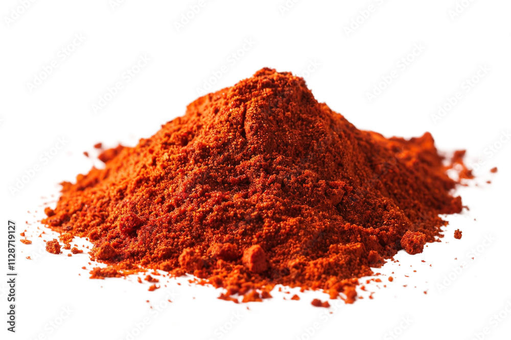 Authentic Paprika Powder Isolated on Transparent Background