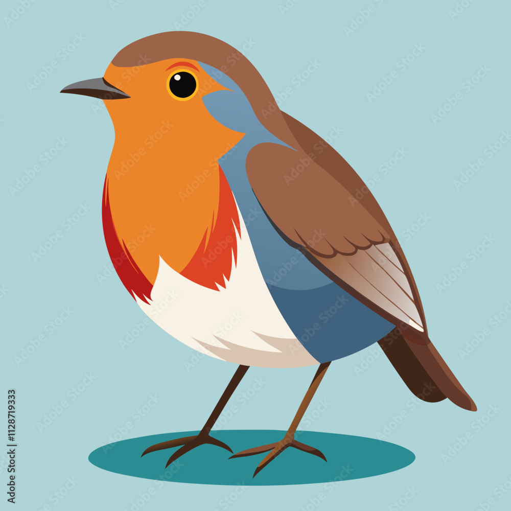 Fototapeta premium Generative AI vector and line art designs of robin birds for graphics, digital, and creative projects.