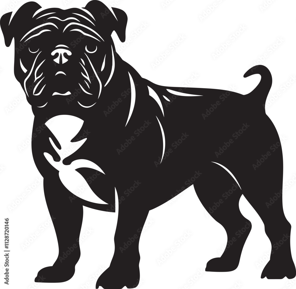 Bulldog Silhouette Vector Illustration White Background Bulldog Silhouette Vector Illustration White Background