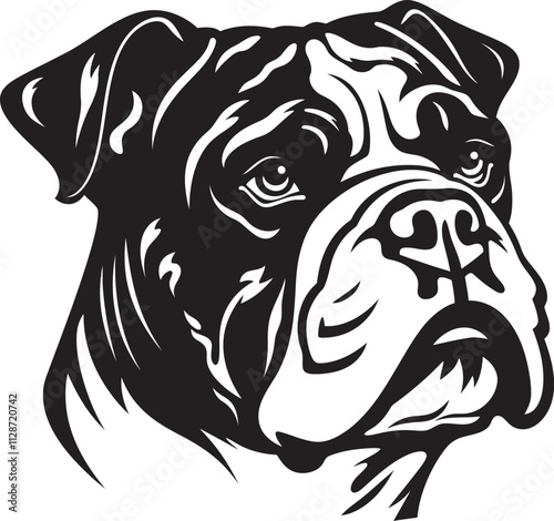Wallpaper Mural Bulldog Silhouette Vector Illustration White Background Torontodigital.ca