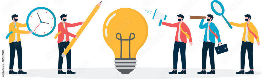 Teamwork start up project innovation. New business marketing. illustration
Teamwork start up project innovation. New business marketing. illustration