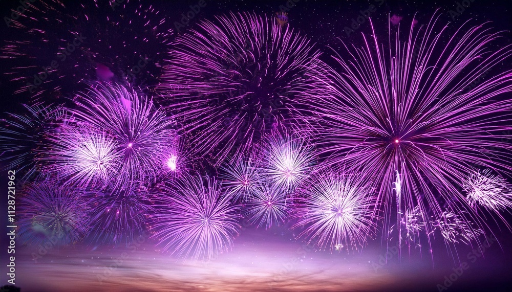 bright purple fireworks in night sky background bright purple fireworks in night sky background