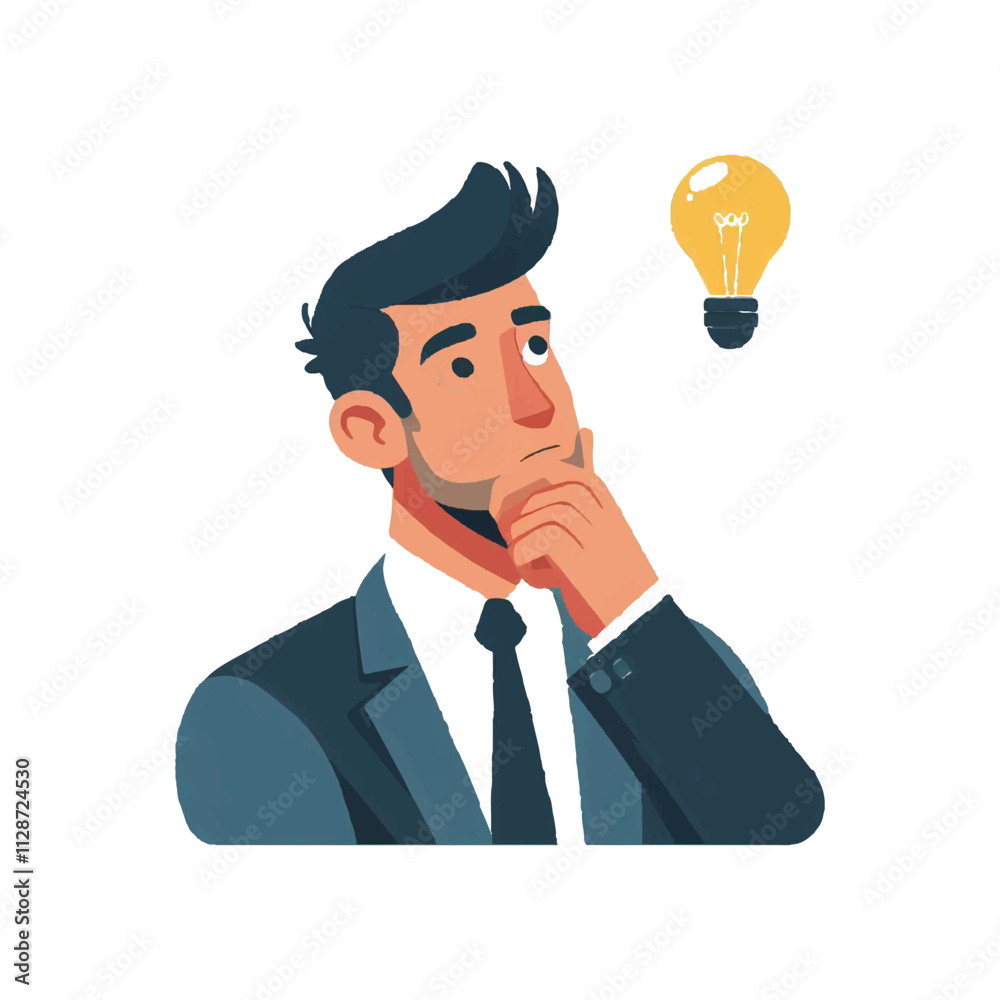 A man thinking vector art illustration business man A man thinking vector art illustration business man