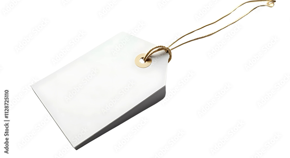 Blank price sale shopping label or gift box hang tag with rope kraft template Blank price sale shopping label or gift box hang tag with rope kraft template