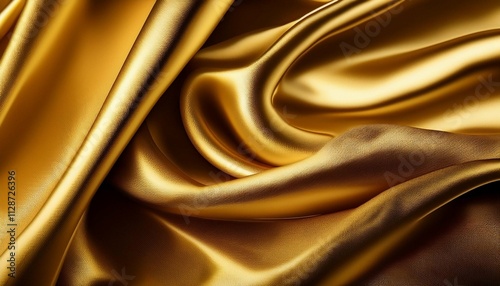 smooth elegant shiny gold silk or satin luxury cloth texture can use as abstract holidays background luxurious christmas background or new year background design
