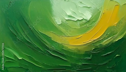 oil paint strokes on wide canvas textured green background decorating art painting illustration generated ai