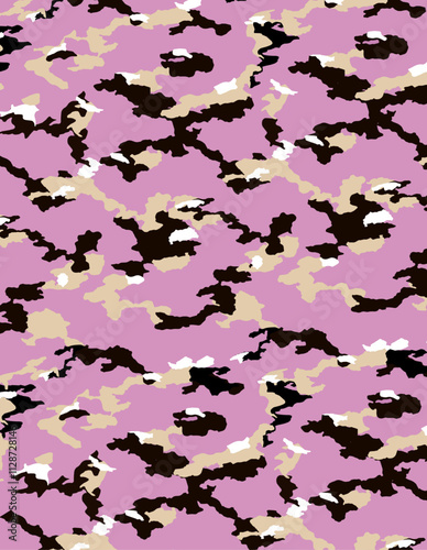 Camuflado militar rosado con negro y beige
