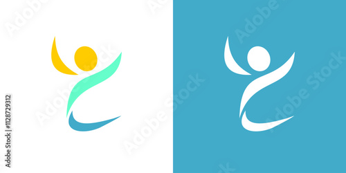People abstract logo body life vector isolated