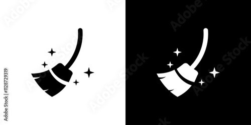 Broom icon logo background vector design business isolated
