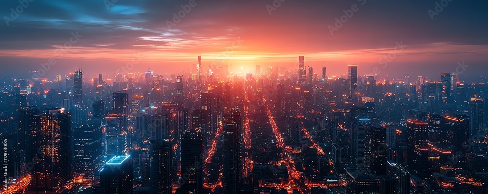 Fototapeta premium Renewable energypowered logistics and trade network with sustainable transport technology, reducing greenhouse gases and carbon footprint in supply chains