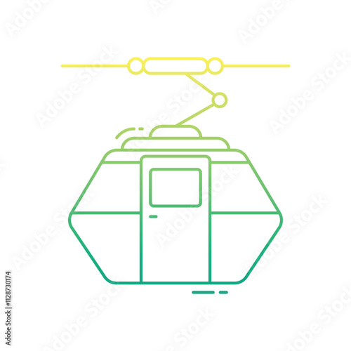 Cable Car Cabin vector icon