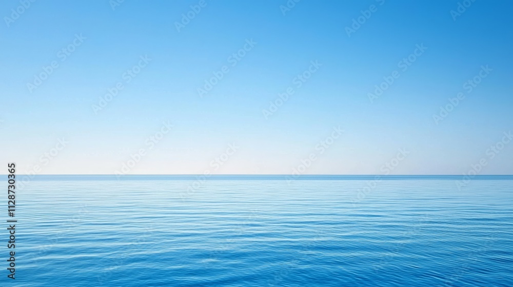 Obraz premium A serene ocean view under a clear blue sky, evoking tranquility and peace.