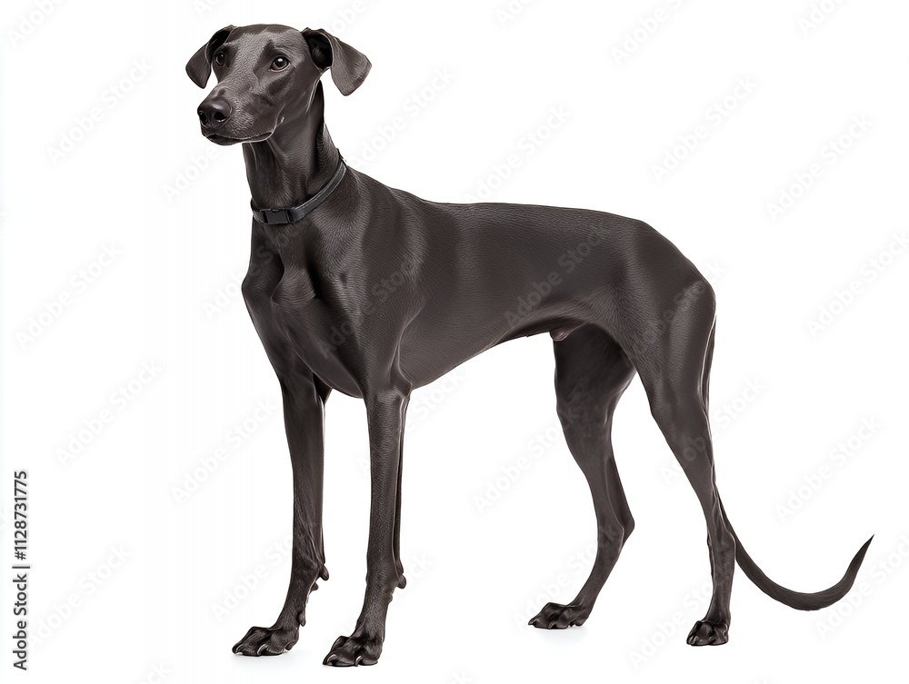 Attentive greyhound with sleek posture in nature Attentive greyhound with sleek posture in nature