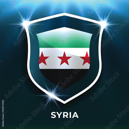 Syrian Arab Republic Identitiy with Syrian Flag